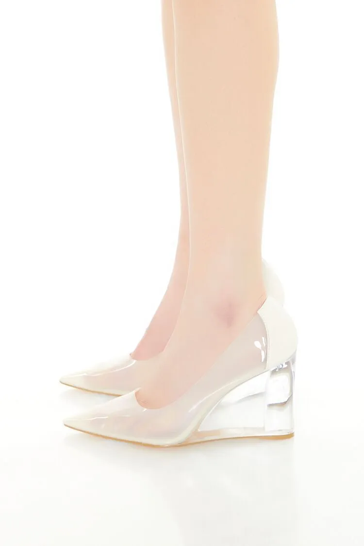 Transparent Wedge Heel Pumps