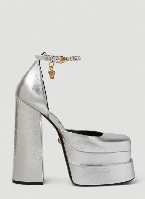 Versace Metallic Medusa Aevitas Platforms Pumps