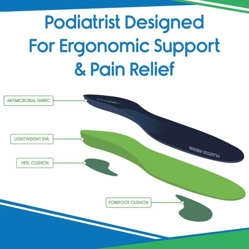 Vive Health Sole Plantar Full Length Shoe Inserts - Green