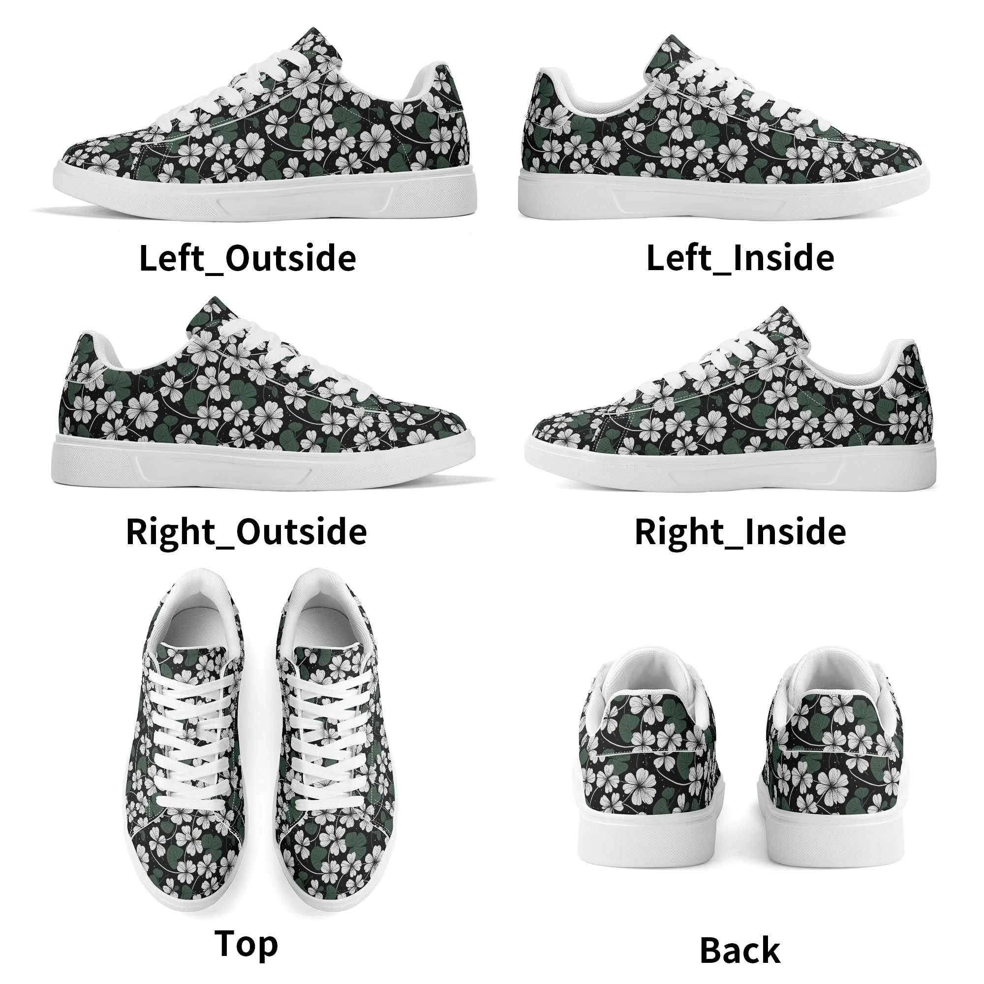 White Clover Adult Lightweight Brand Low Top Leather Shoes