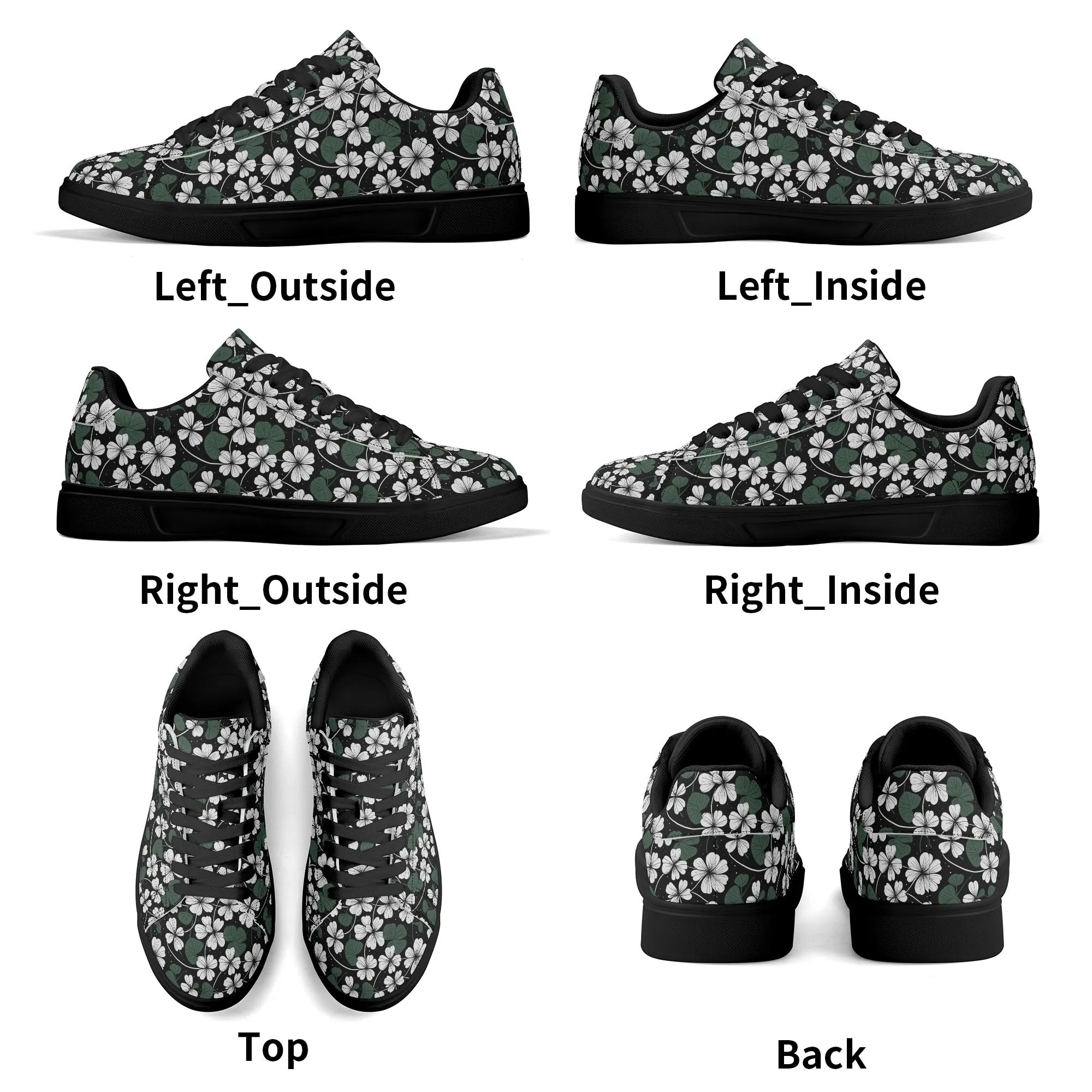 White Clover Adult Lightweight Brand Low Top Leather Shoes