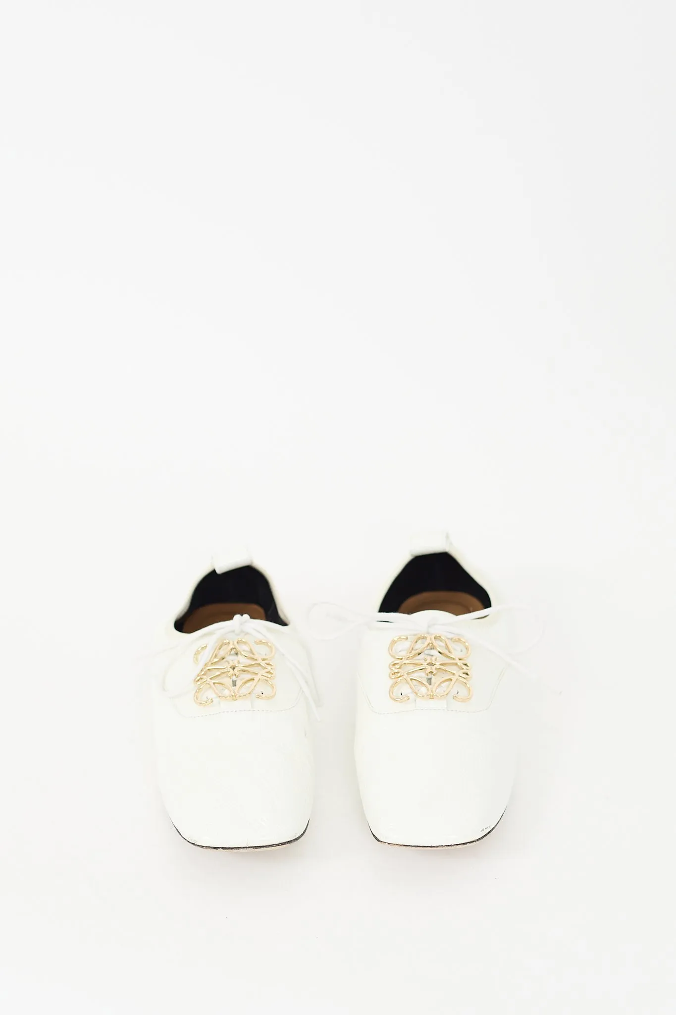 White Patent Leather Anagram Derby