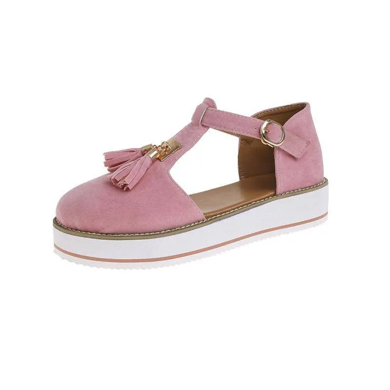 Women's Casual Platform Flat Comfort Shoes, Breathable Leather Walking Shoes High Damping Soles