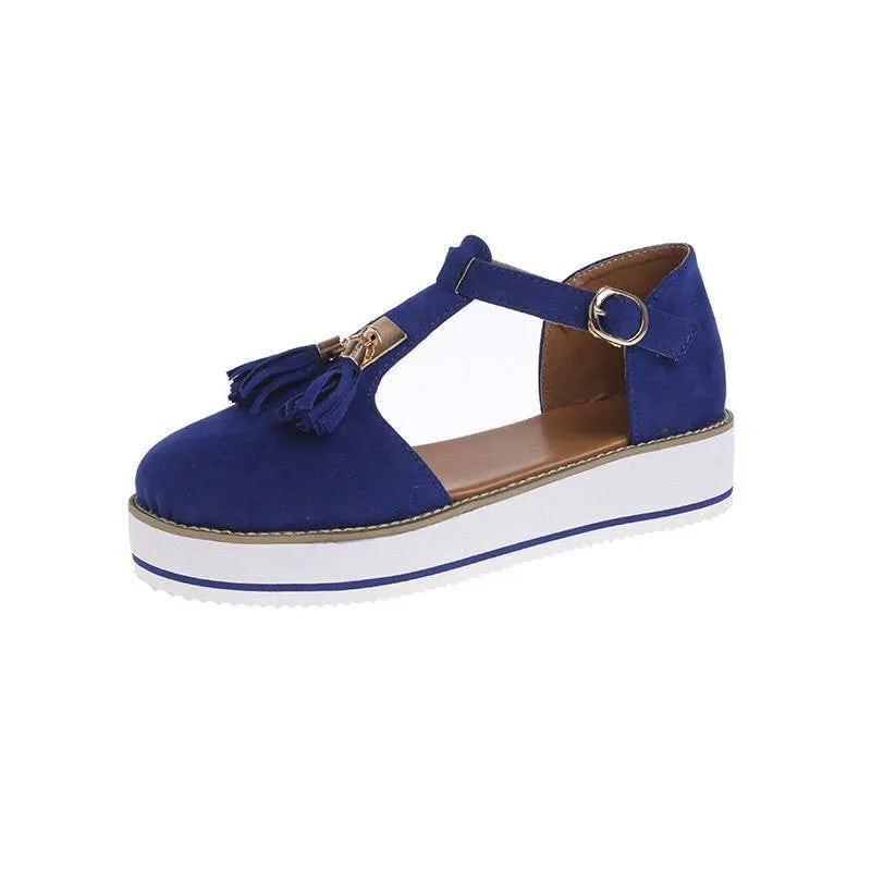 Women's Casual Platform Flat Comfort Shoes, Breathable Leather Walking Shoes High Damping Soles