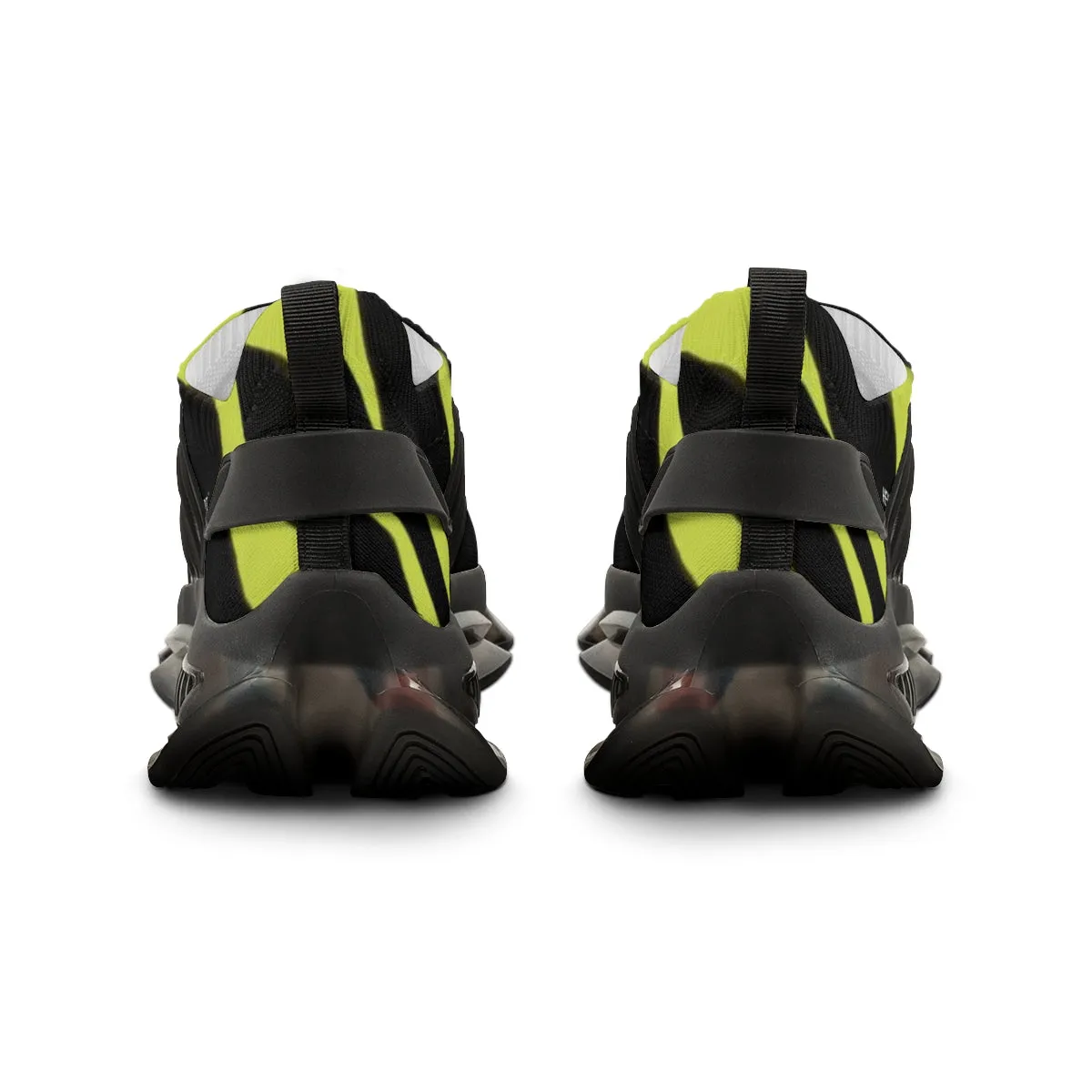 Yellow Zebra Print Men's Shoes, Best Zebra Stripes Animal Print Comfy Men's Mesh Sports Sneakers