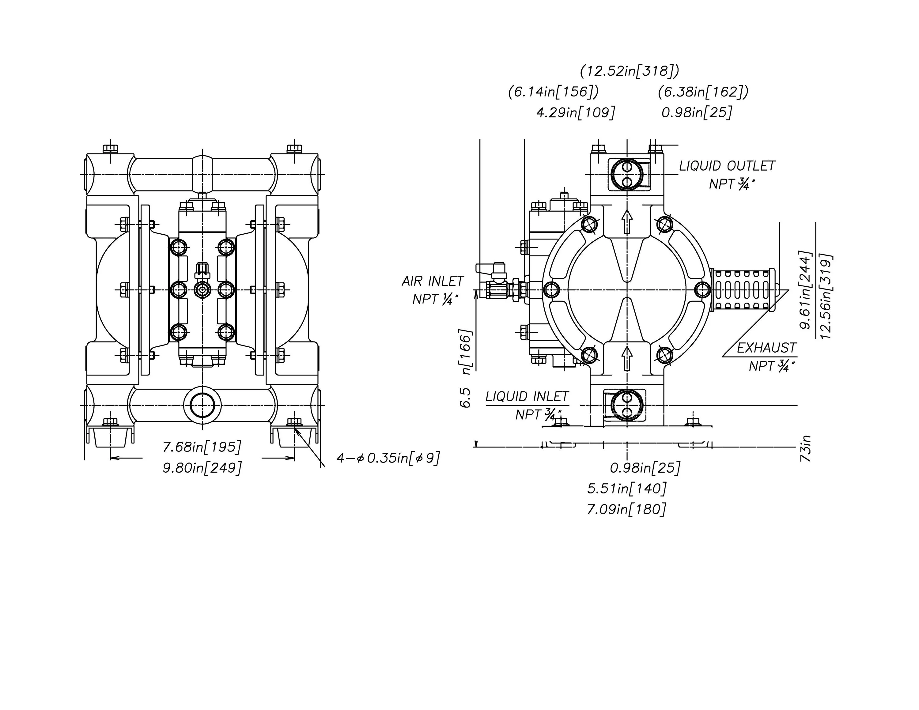 ZE1232UL - 3/4" Double Diaphragm Pump