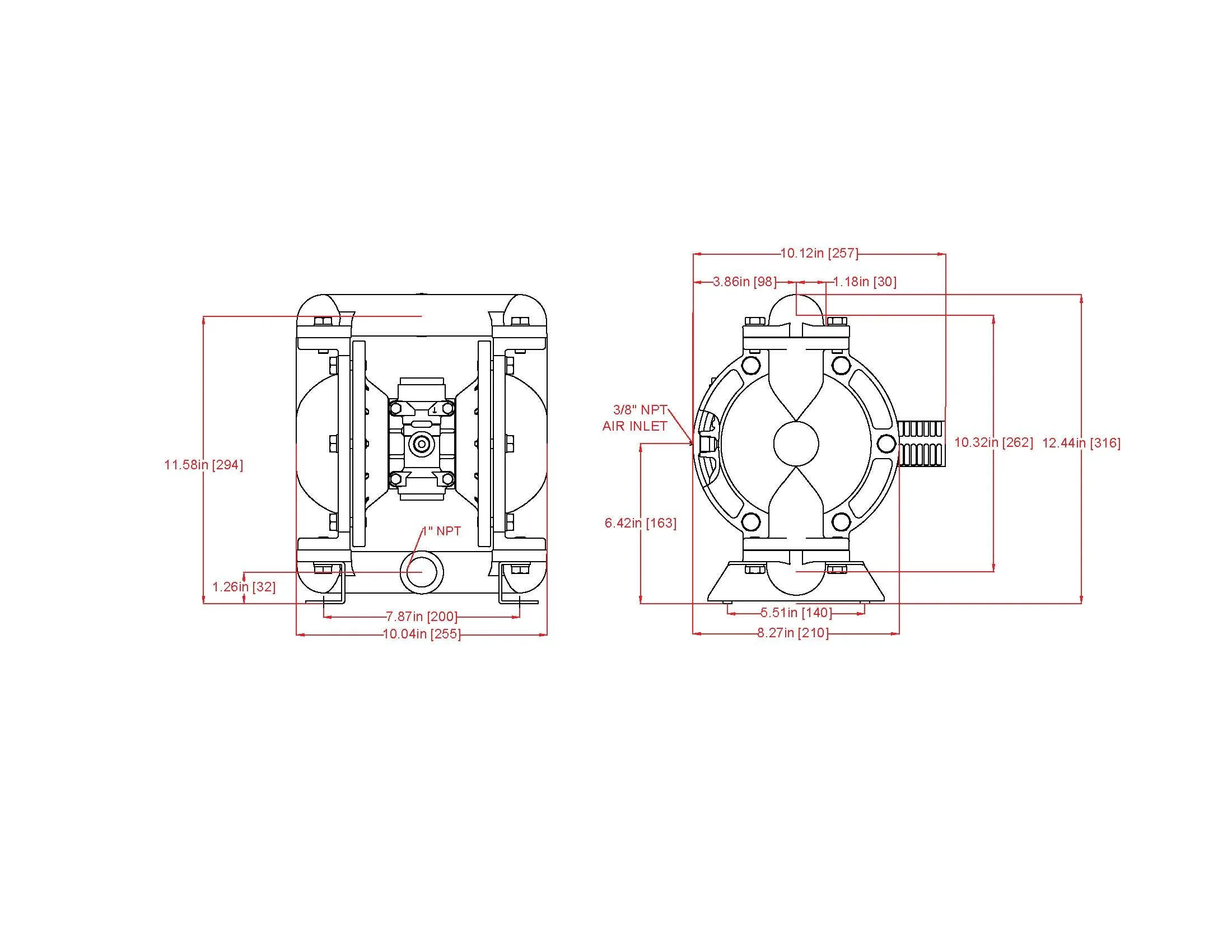ZE1640AB - 1" Double Diaphragm Pump