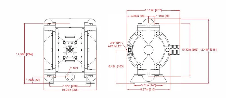 ZE1640AH - 1" Double Diaphragm Pump